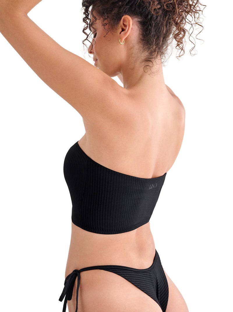 Haut maillot de bain bustier sans armatures FLORIDA Noir - Kiabi