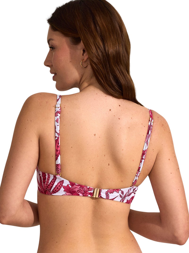 Haut maillot de bain décolleté préformé sans armatures ACANTHUS Rose - Kiabi