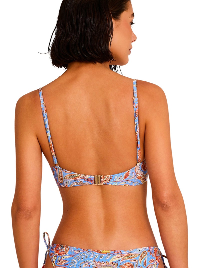 Haut maillot de bain décolleté préformé sans armatures MIRAGE Bleu - Kiabi