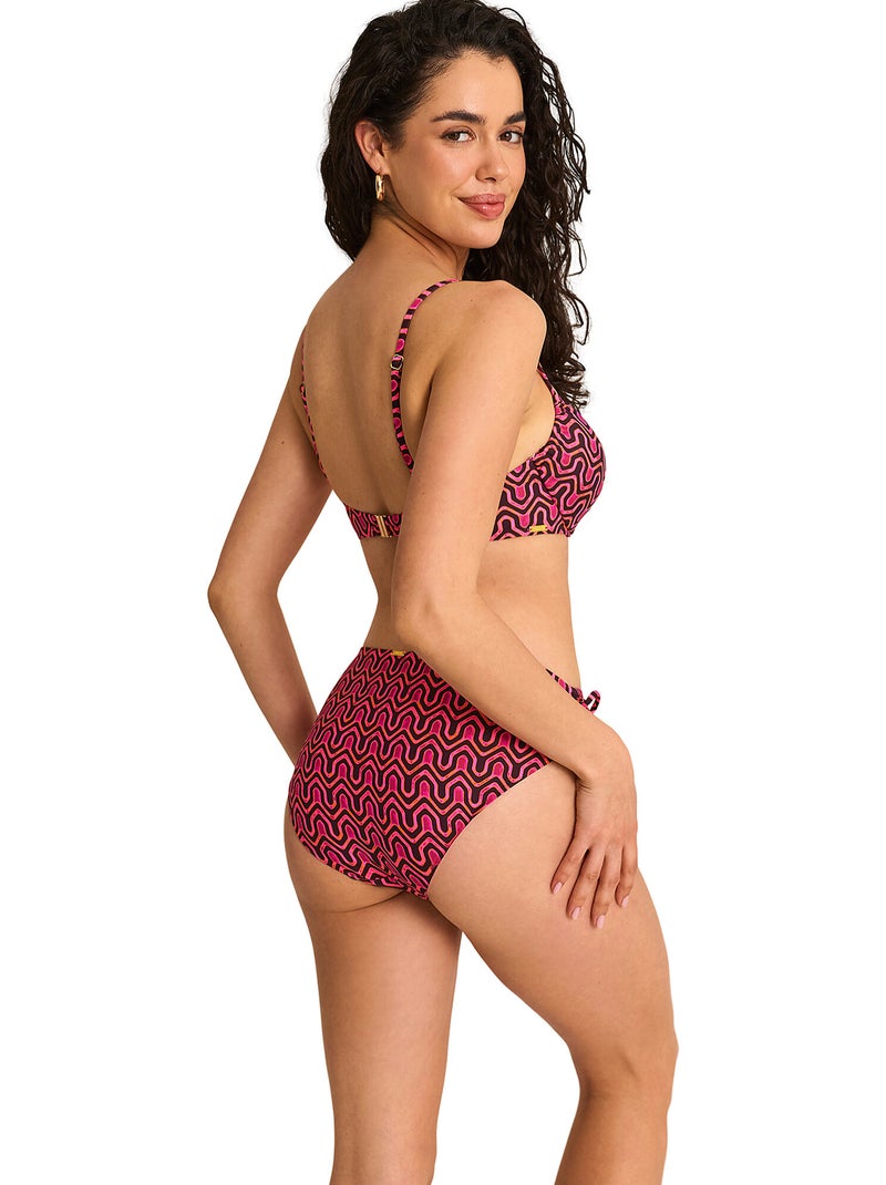 Haut maillot de bain emboîtant KALEIDO Rose fushia - Kiabi