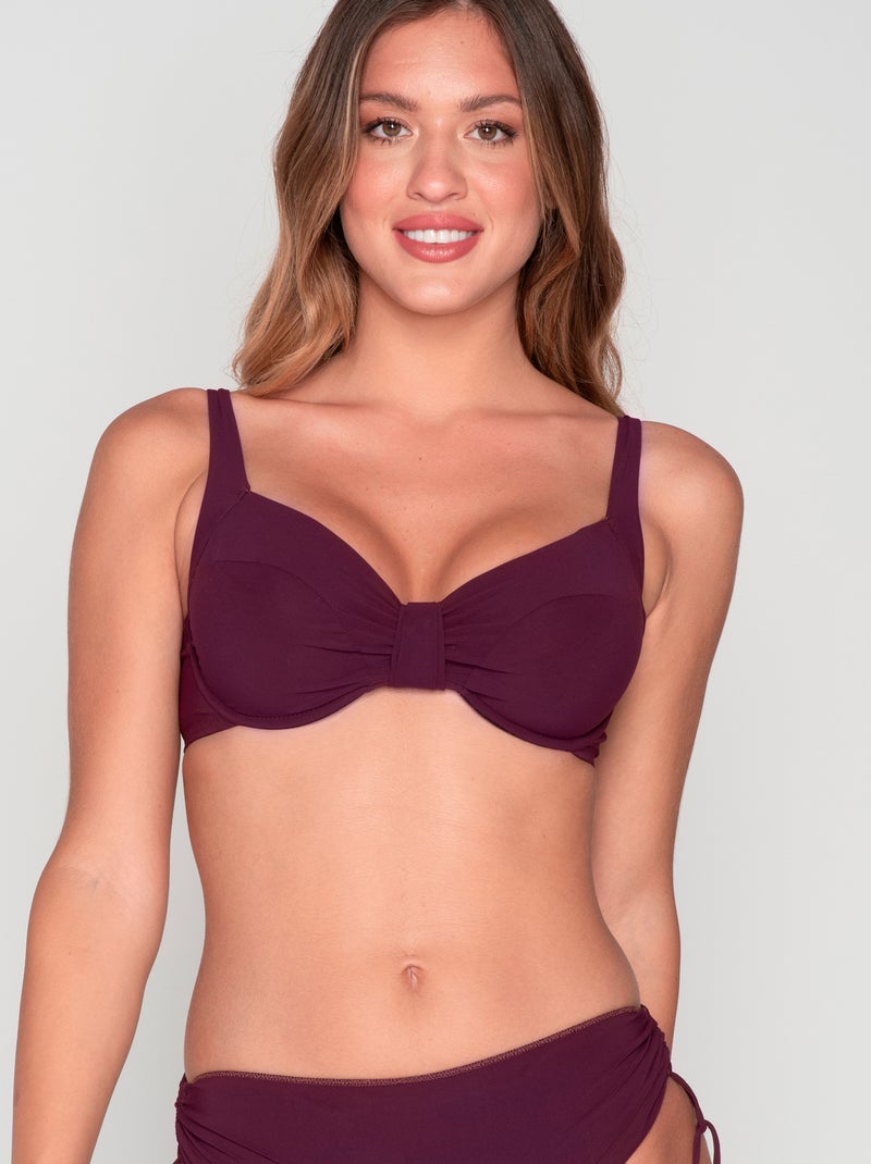 Haut maillot de bain emboîtant non préformé BLUE SENSE Bordeaux - Kiabi