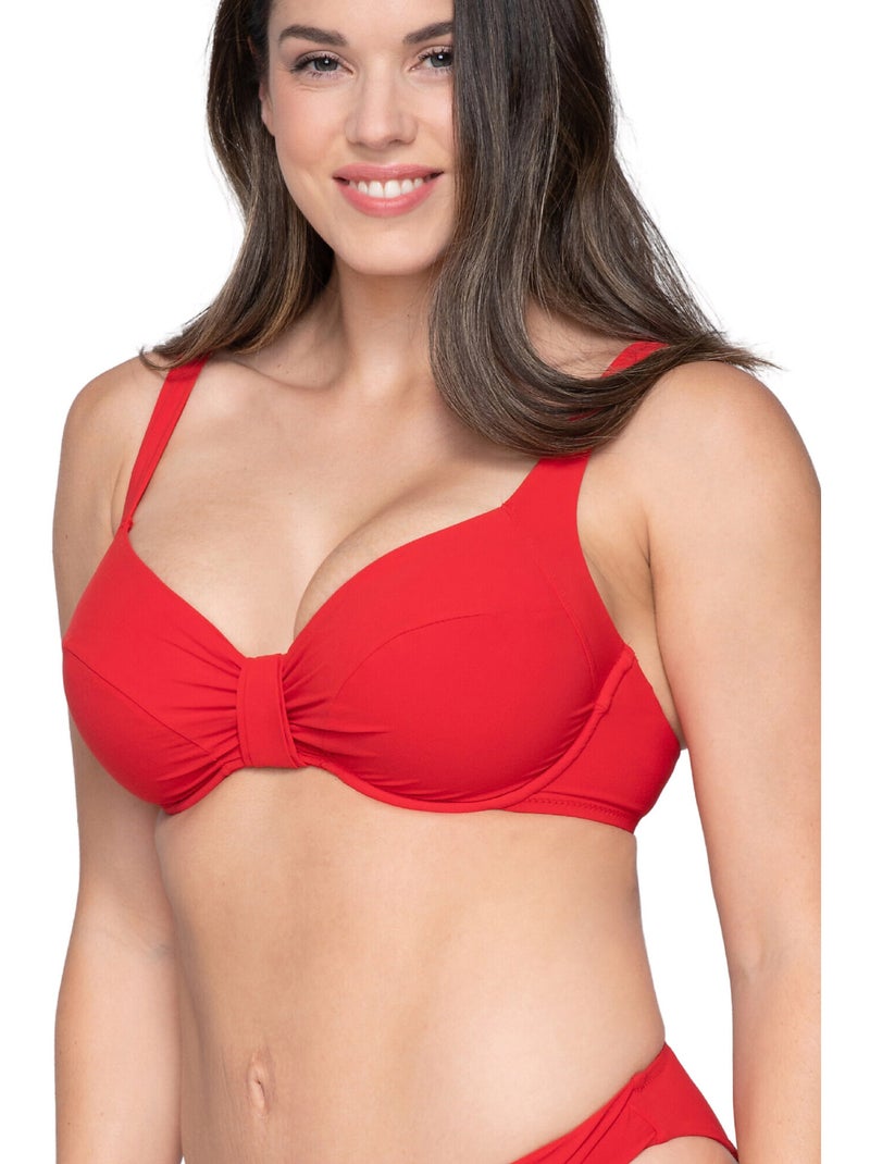 Haut maillot de bain emboîtant non préformé BLUE SENSE Rouge - Kiabi