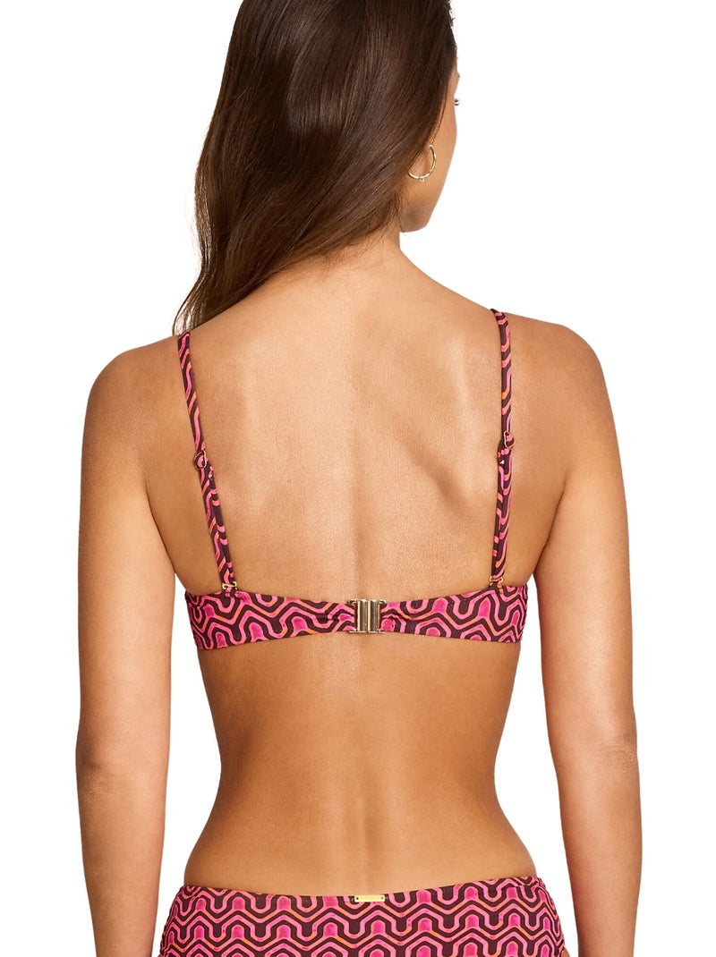 Haut maillot de bain préformé armaturé KALEIDO Rose fushia - Kiabi