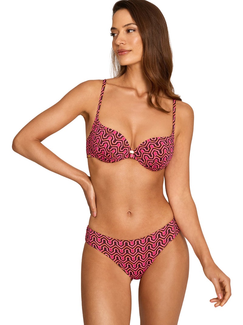 Haut maillot de bain préformé armaturé KALEIDO Rose fushia - Kiabi