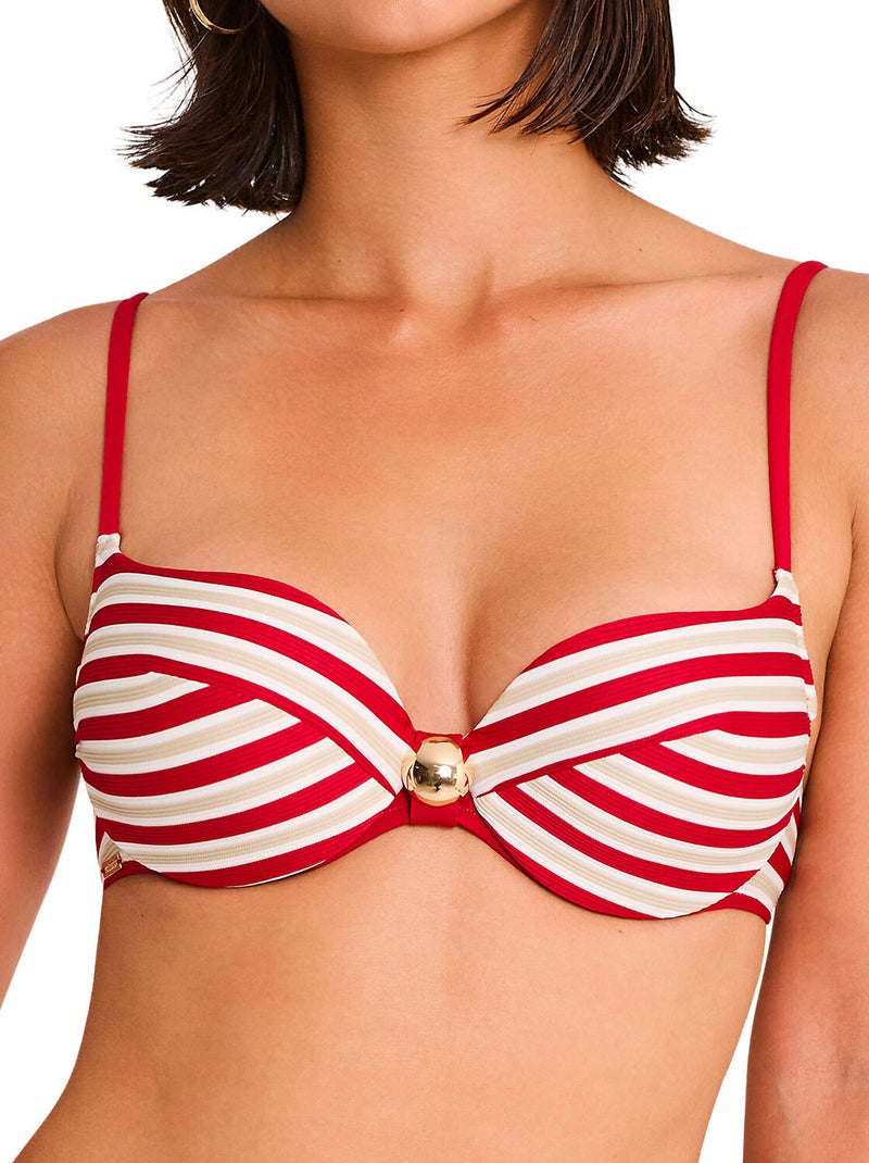 Haut maillot de bain préformé armaturé SAILOR Rouge - Kiabi