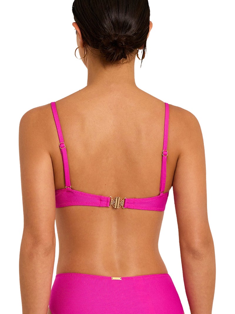 Haut maillot de bain préformé armaturé SOLSTICE Rose fushia - Kiabi