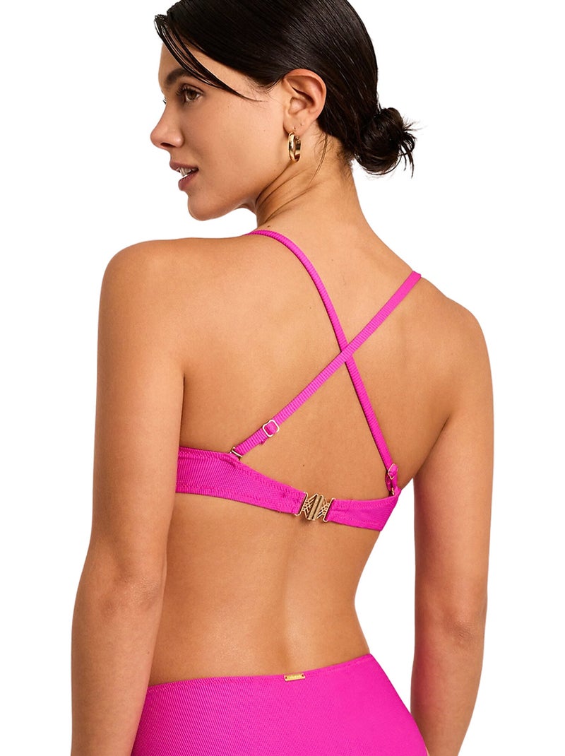Haut maillot de bain préformé armaturé SOLSTICE Rose fushia - Kiabi