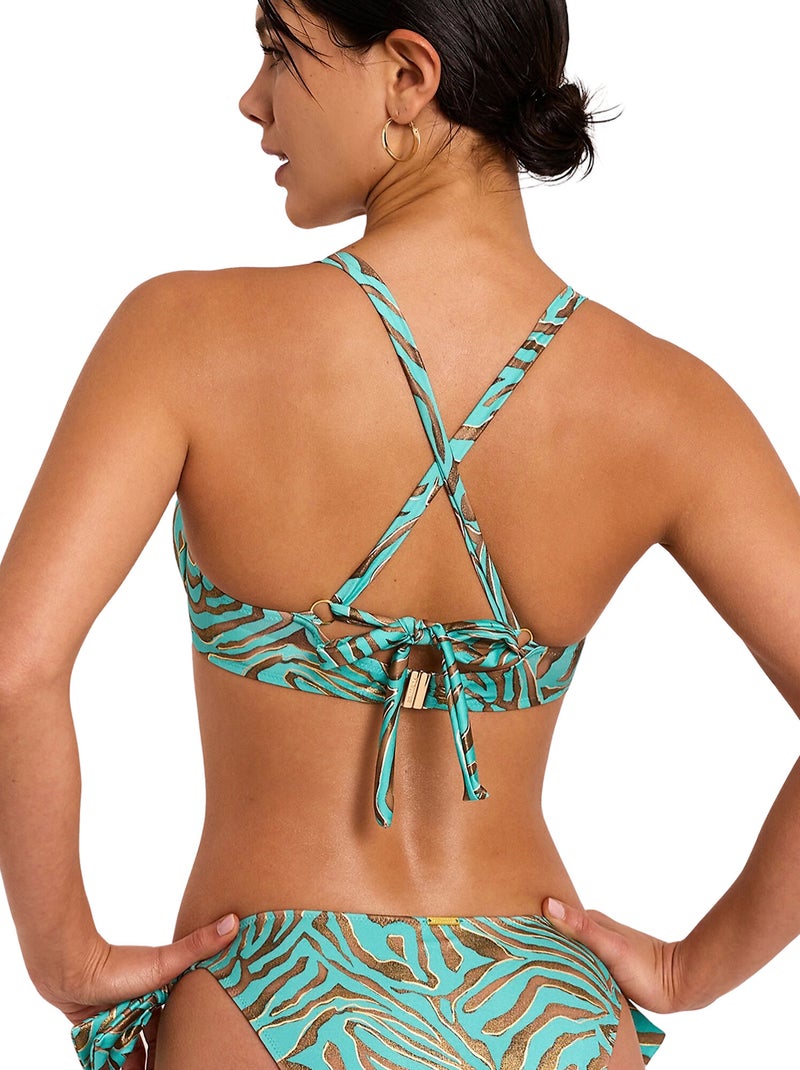 Haut maillot de bain triangle armaturé non préformé UTOPIA Bleu turquoise - Kiabi