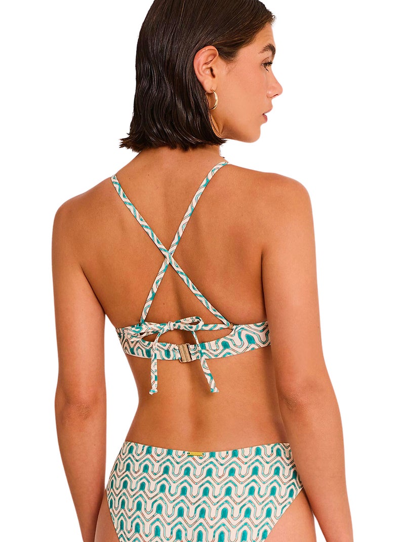 Haut maillot de bain triangle non préformé KALEIDO Vert - Kiabi