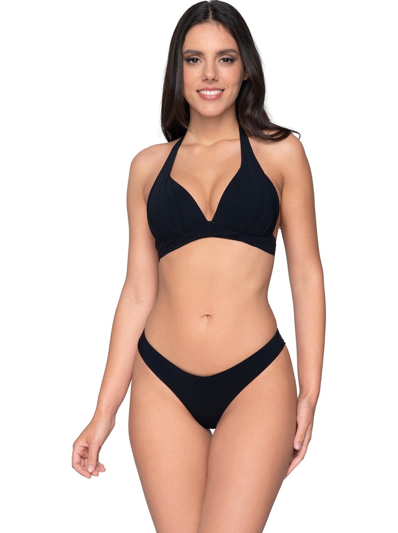 Haut maillot de bain triangle plissé emboîtant BLUE SENSE Noir - Kiabi