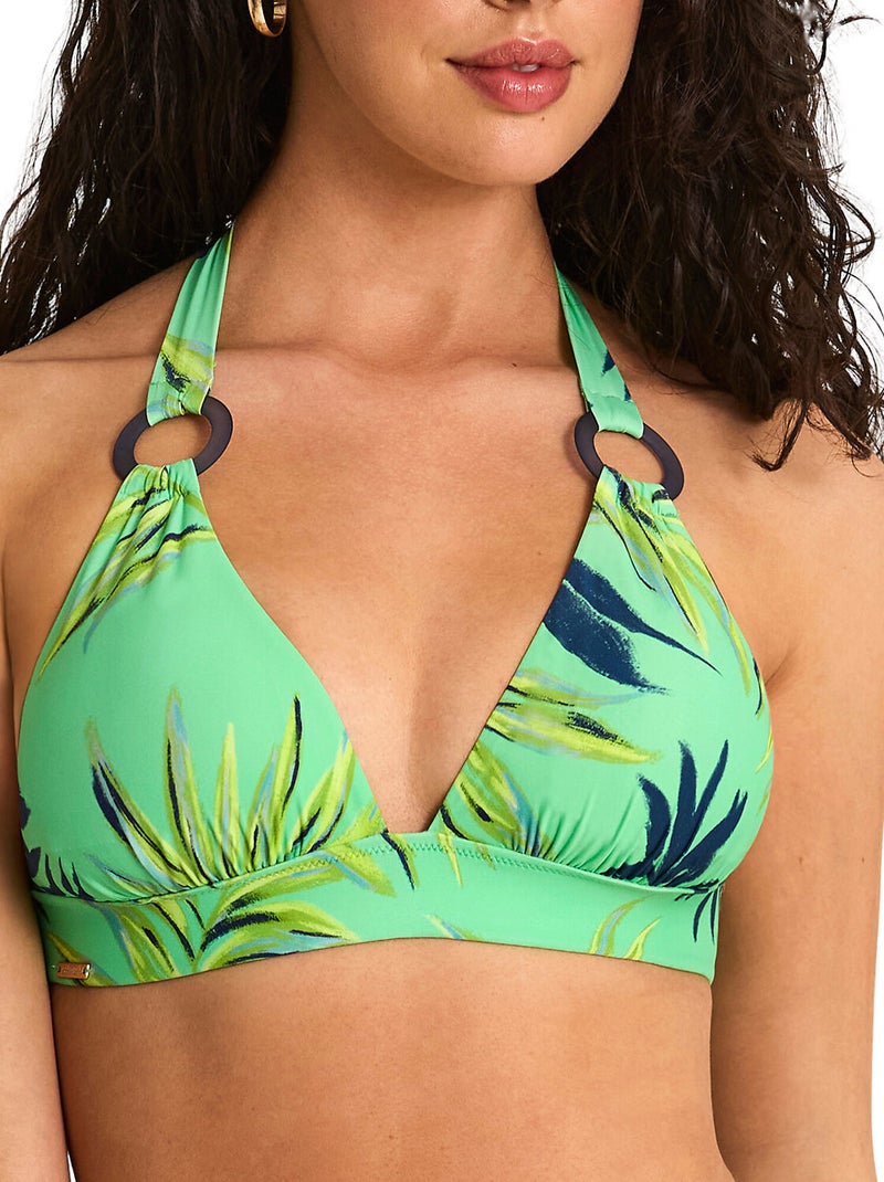 Haut maillot de bain triangle préformé CALYPSO Vert - Kiabi