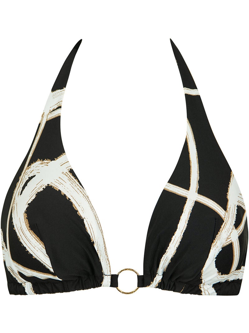 Haut maillot de bain triangle préformé sans armatures HONOLULU Noir - Kiabi