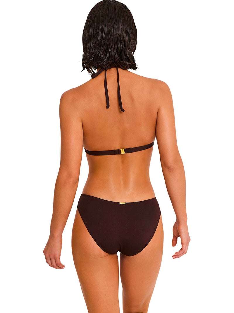 Haut maillot de bain triangle push-up DUNA Marron - Kiabi