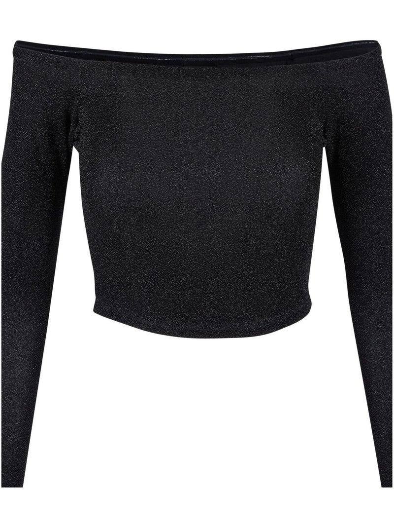 Haut manches longues motif/style paillettes - urban classics Noir - Kiabi