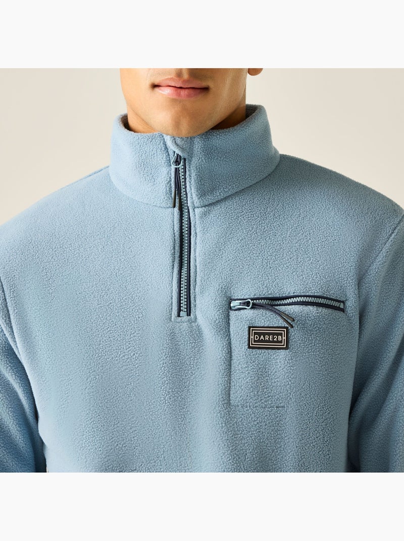 Haut polaire à col montant motif/style montagne et uni affinity - dare 2b Bleu turquoise - Kiabi
