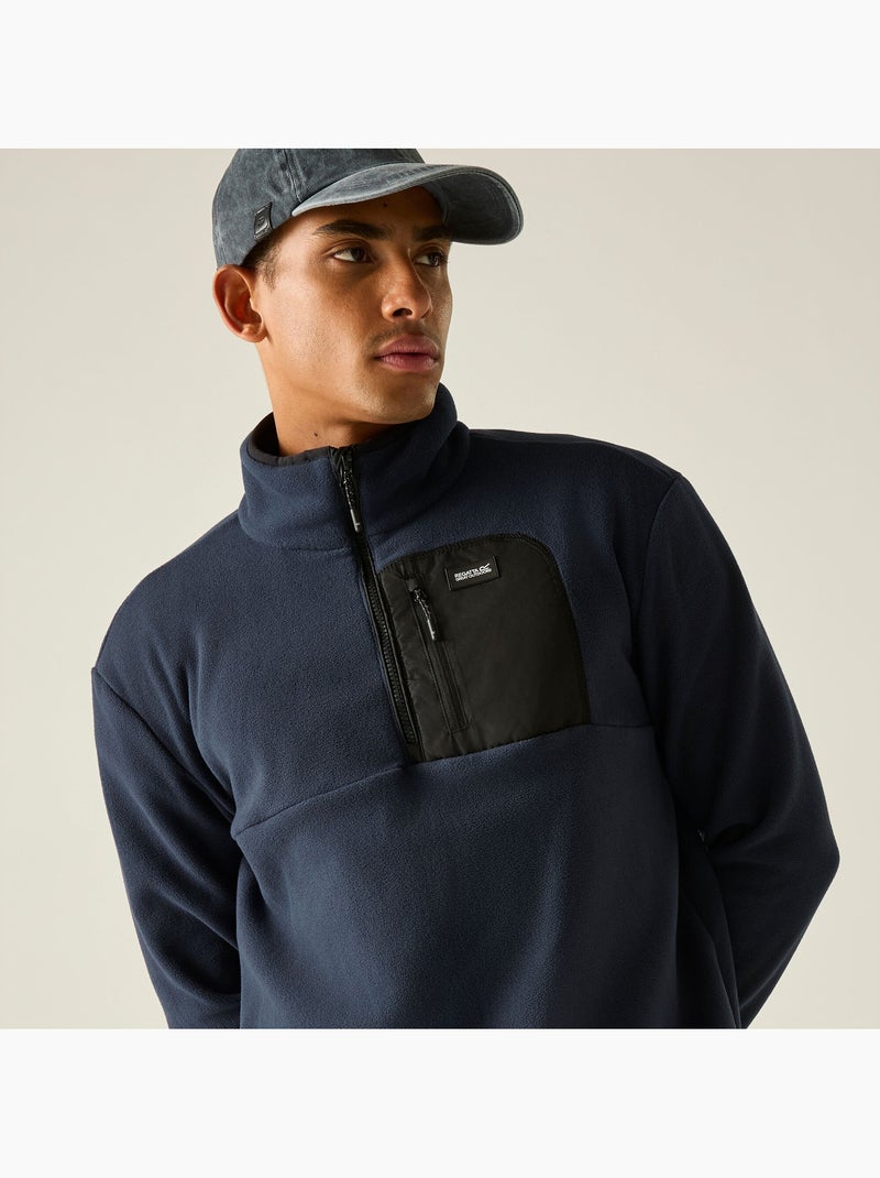 Haut polaire à col montant zippé motif/style panneau contrasté frankie - regatta Bleu marine - Kiabi