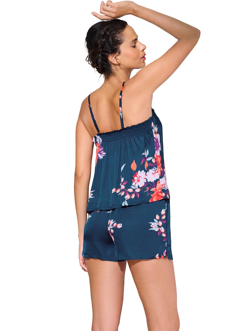 Haut pyjama caraco fines bretelles AMARYLLIS Bleu - Kiabi