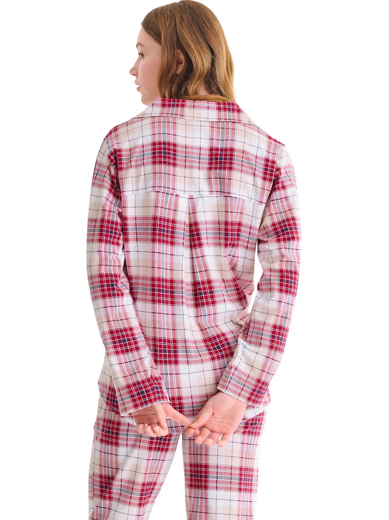 Haut pyjama chemise manches longues cosy nights Rouge - Kiabi