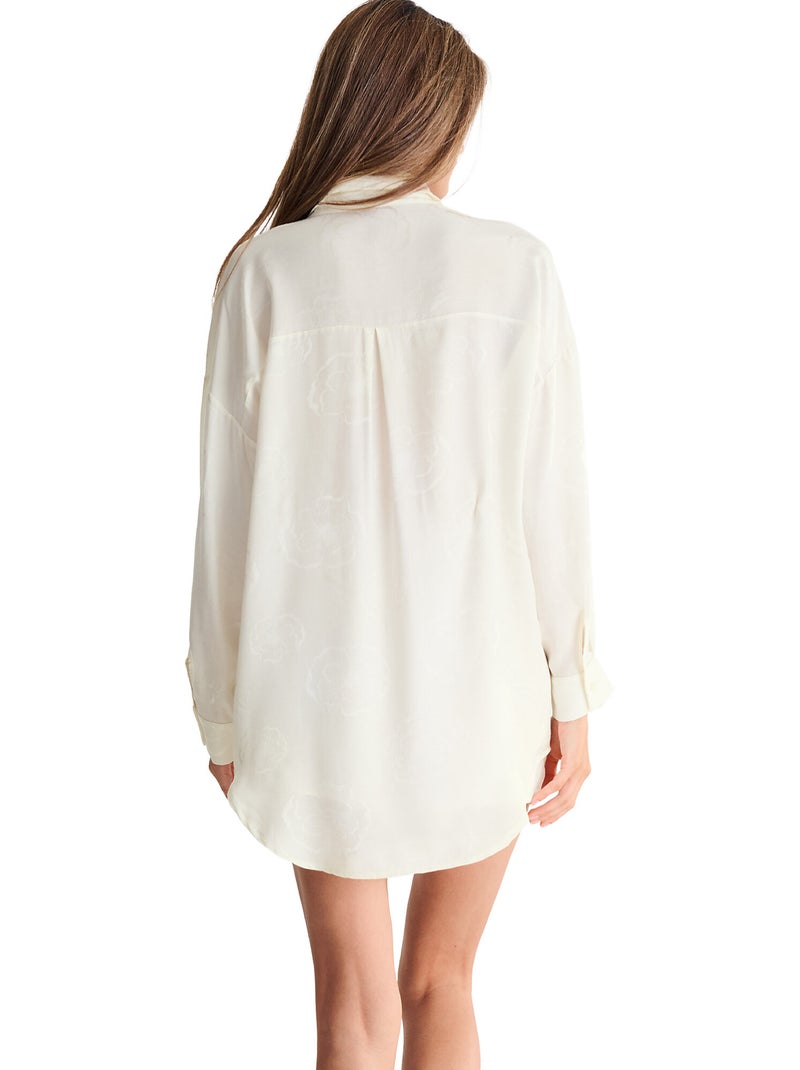 Haut pyjama chemise manches longues MIRACLE MARIAGE Ecru - Kiabi