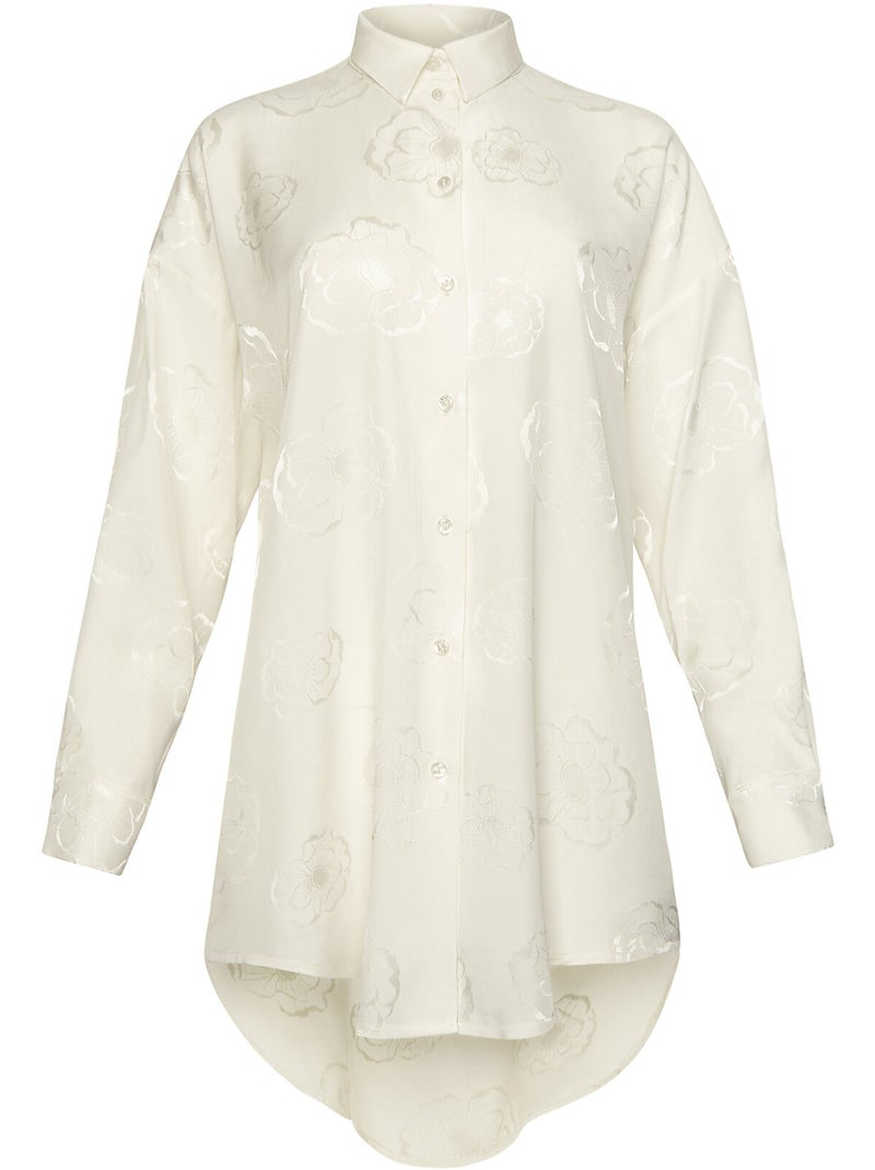 Haut pyjama chemise manches longues MIRACLE MARIAGE Ecru - Kiabi