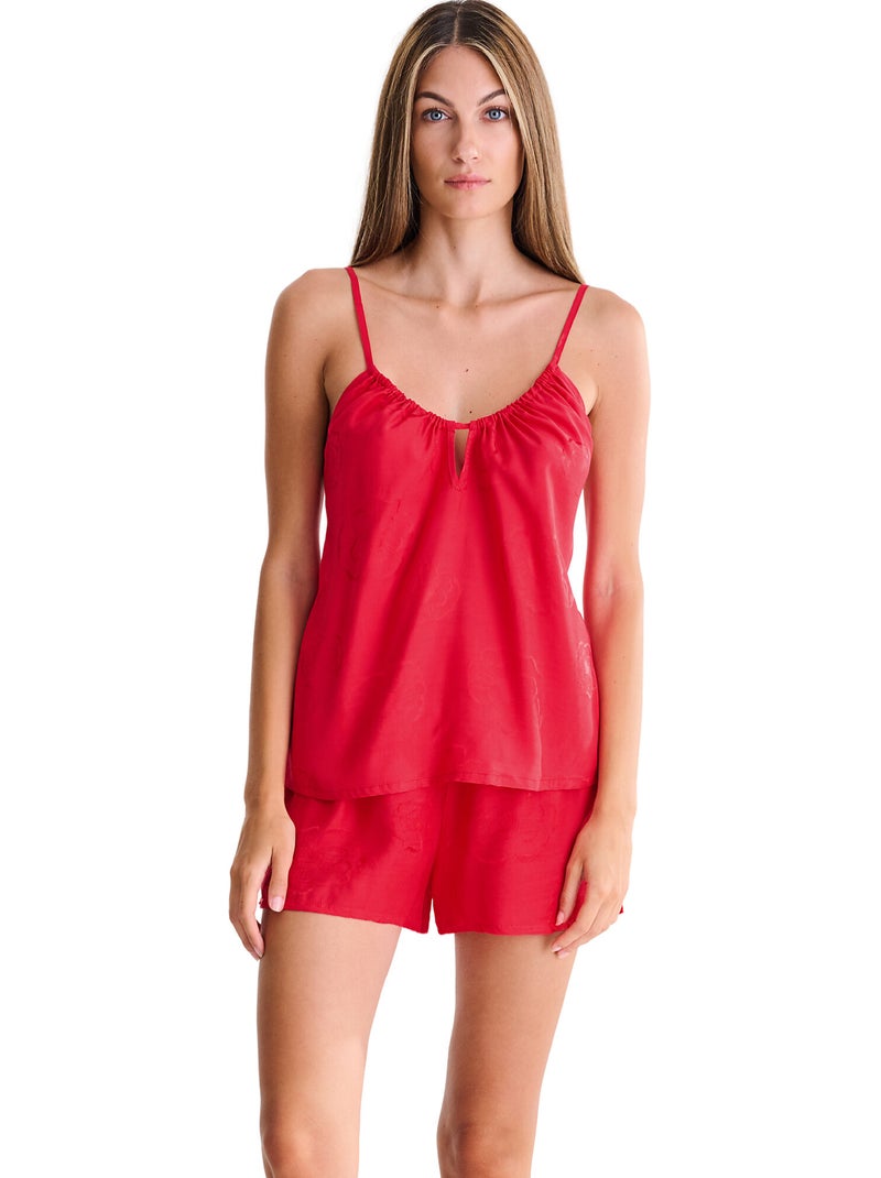Haut pyjama débardeur caraco MIRACLE Rouge - Kiabi