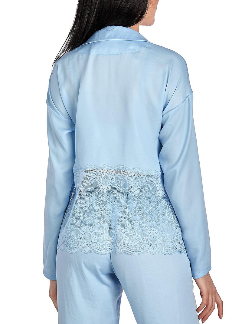 Haut pyjama manches longues Forget-Me-Not bleu ciel Bleu ciel - Kiabi