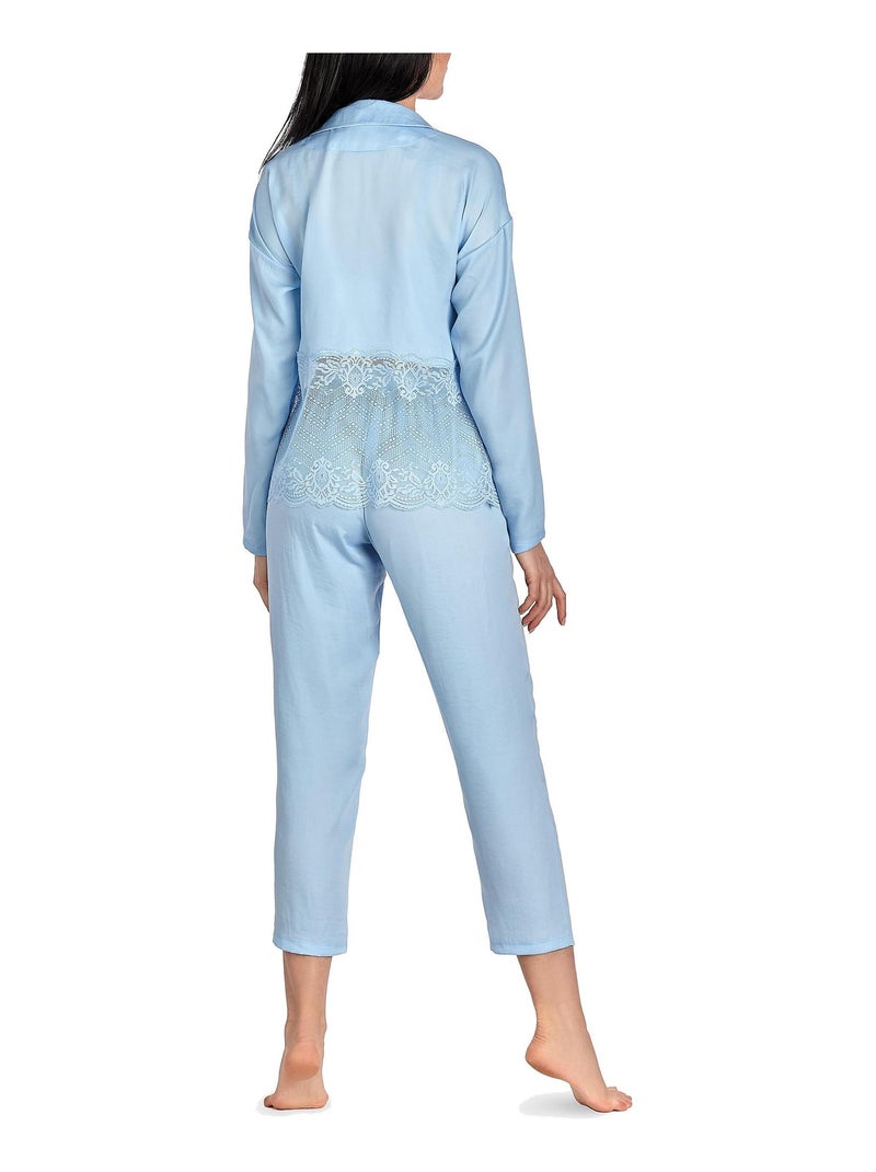 Haut pyjama manches longues Forget-Me-Not bleu ciel Bleu ciel - Kiabi