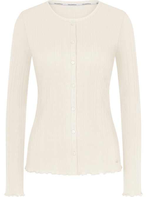 Haut pyjama ouvert manches longues versatile rib - Kiabi