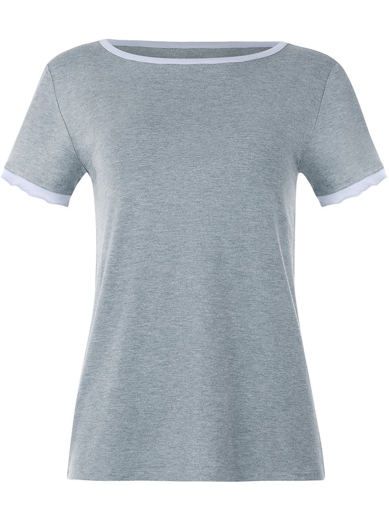 Haut pyjama t-shirt manches courtes Laura Gris - Kiabi