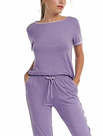 Haut de pyjama manches longues Femme VIOLET Coton SALABRE