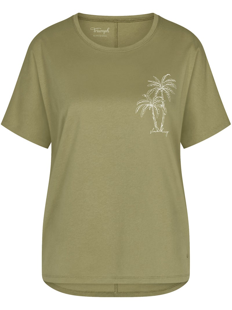 Haut pyjama t-shirt manches courtes MIX AND MATCH Kaki - Kiabi