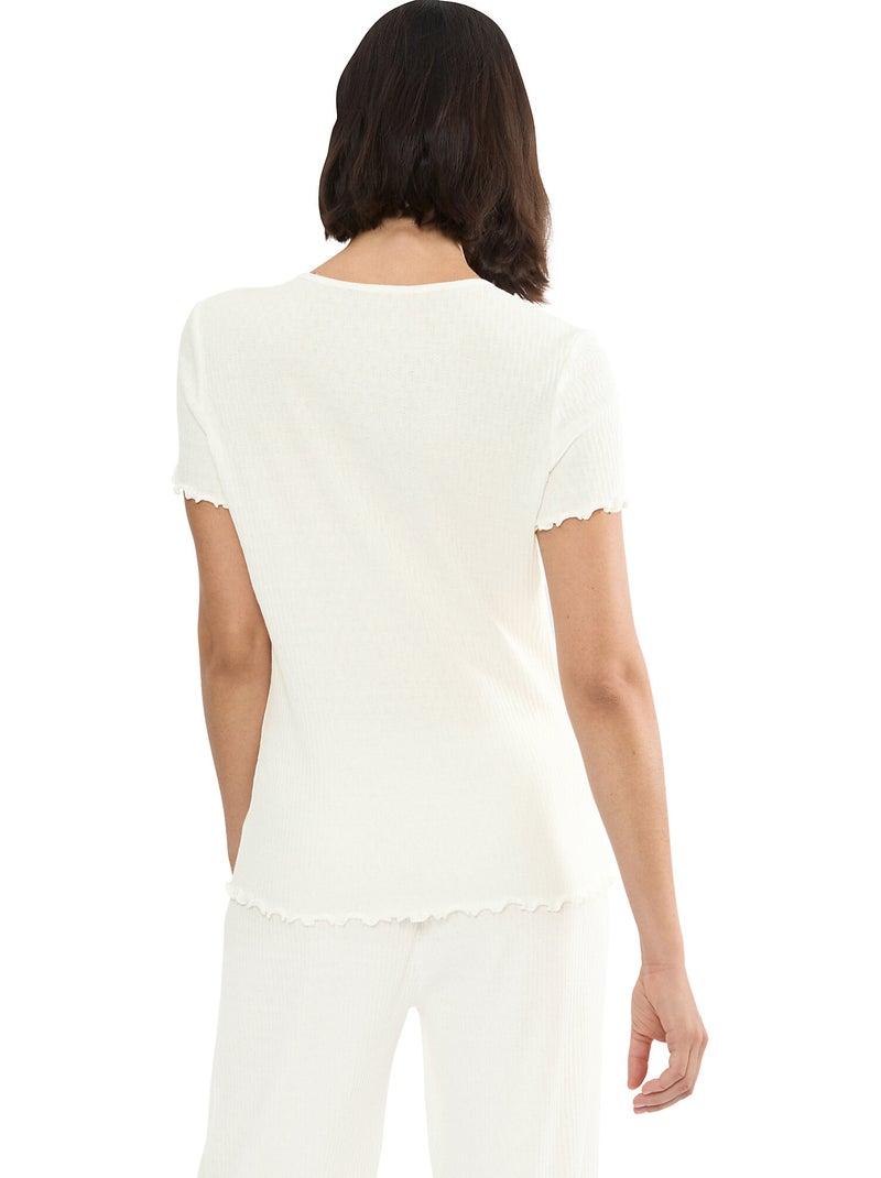 Haut pyjama t-shirt manches courtes MIX MATCH Blanc - Kiabi