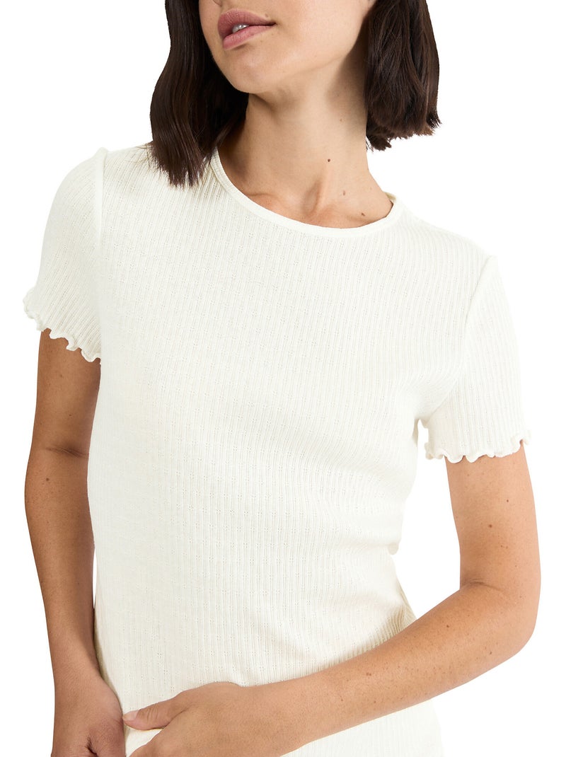 Haut pyjama t-shirt manches courtes MIX MATCH Blanc - Kiabi