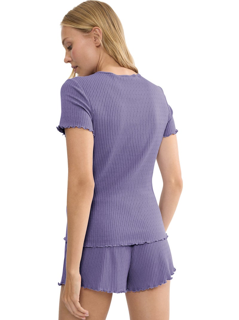 Haut pyjama t-shirt manches courtes MIX MATCH Violet - Kiabi