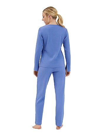 Haut pyjama top col V manches longues Lucky