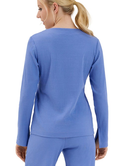 Haut pyjama top col V manches longues Lucky - Kiabi Haut pyjama top col V manches longues Lucky - Kiabi