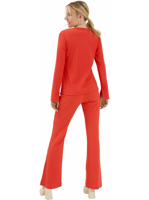 Haut pyjama top col V manches longues Lucky - Kiabi Haut pyjama top col V manches longues Lucky - Kiabi