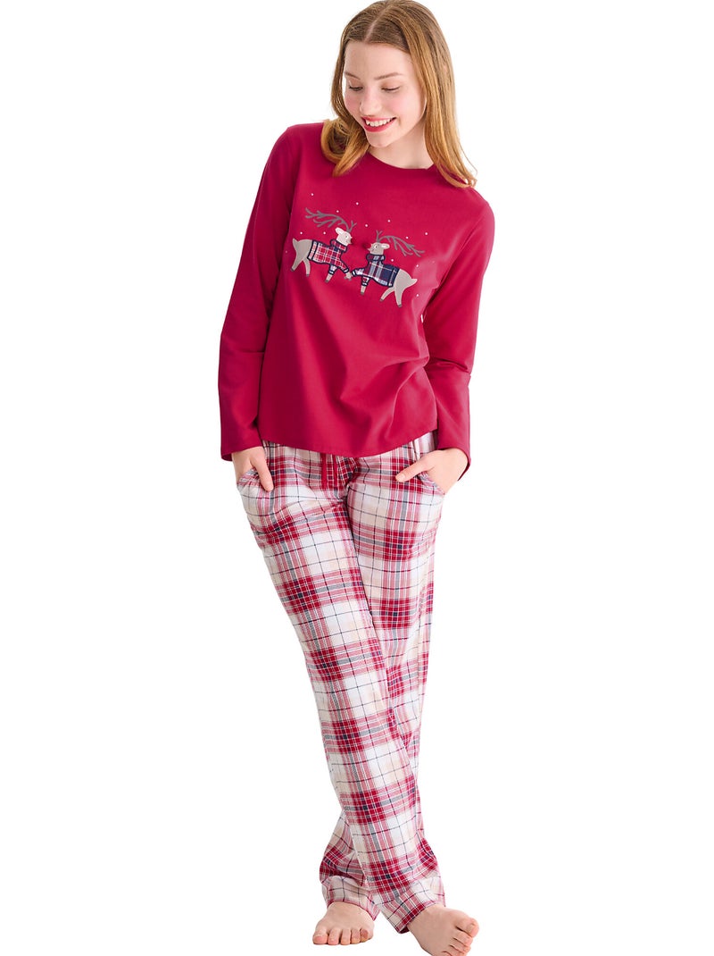 Haut pyjama top manches longues cosy nights Rouge - Kiabi