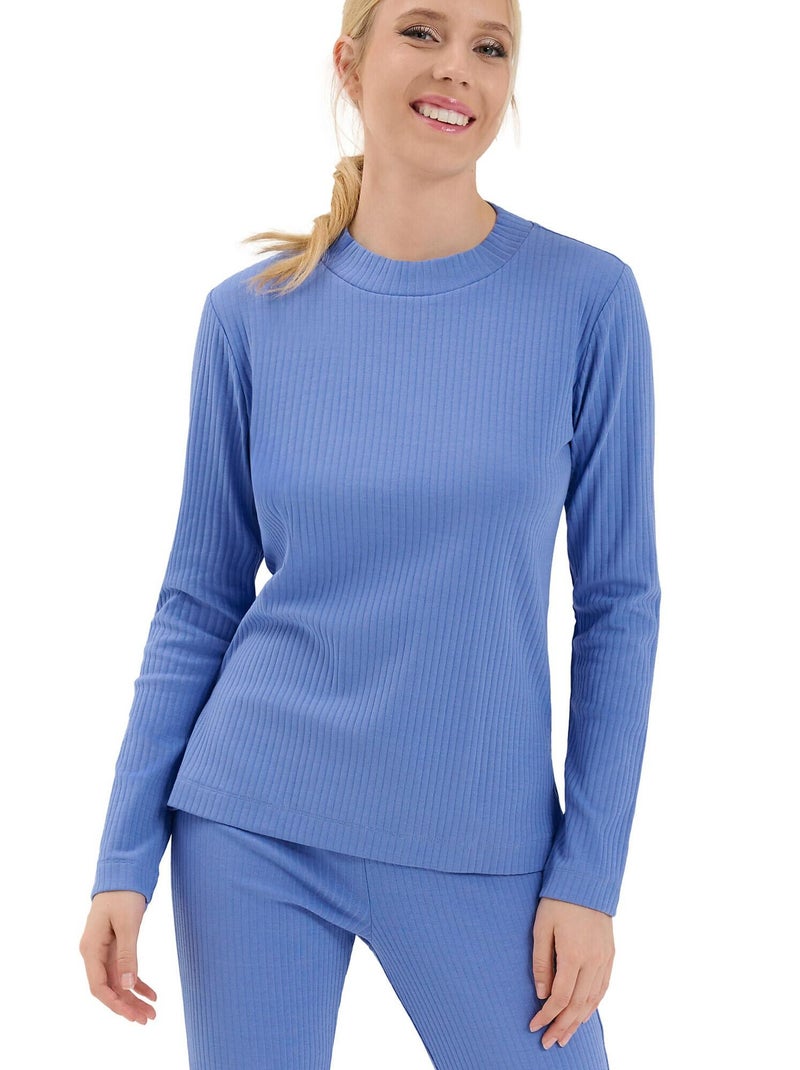 Haut pyjama top manches longues Lucky Bleu - Kiabi