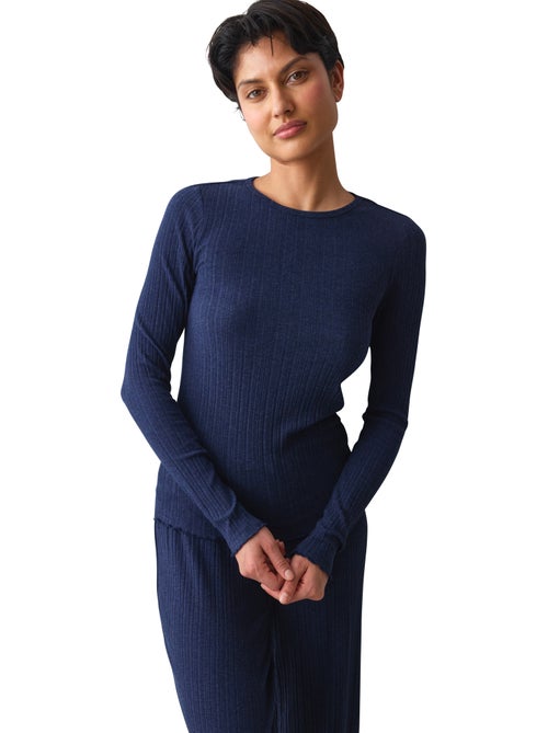 Haut pyjama top manches longues versatile rib - Kiabi Haut pyjama top manches longues versatile rib - Kiabi