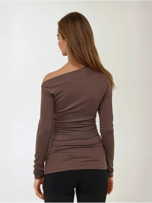 Haut slim à manches longues et col asymétrique - Kiabi Haut slim à manches longues et col asymétrique - Kiabi