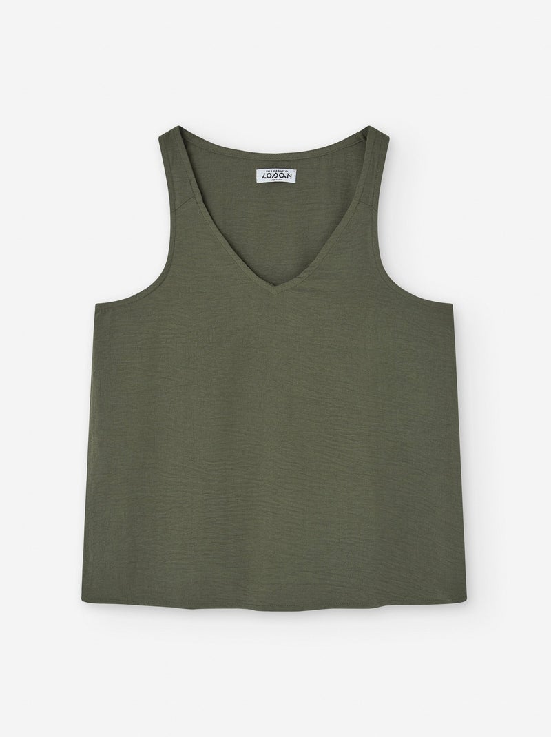 Haut Uni avec Encolure en V Vert foncé - Kiabi