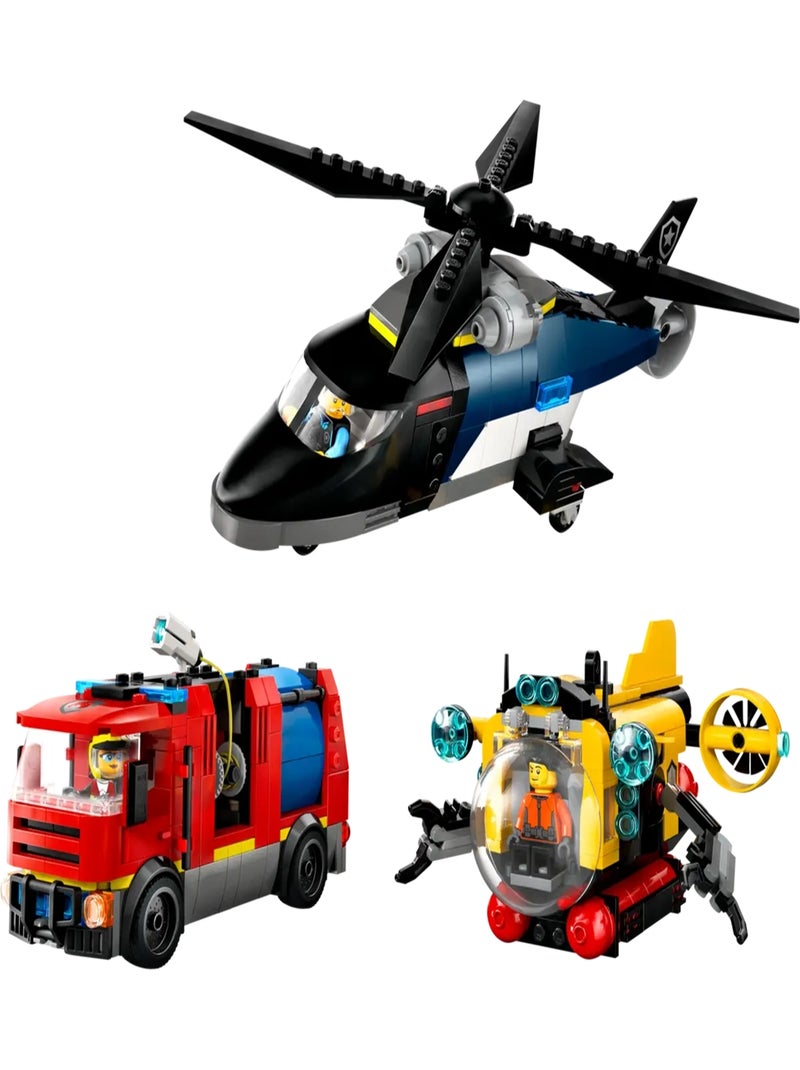 Hélicoptère camion de pompiers et sous-marin Multicolore - Kiabi