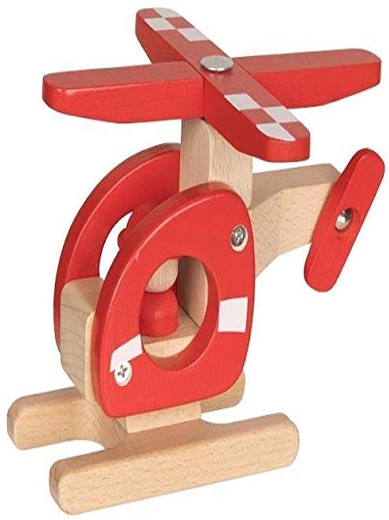 Hélicoptère en bois rouge Rouge - Kiabi