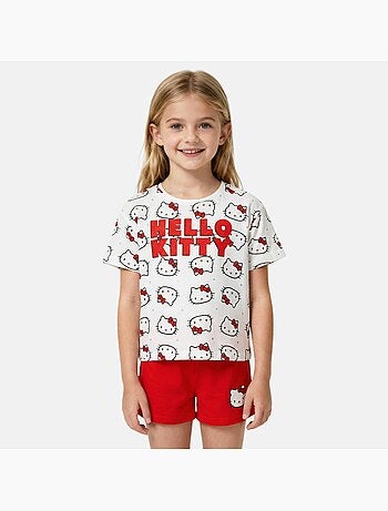 Hello Kitty - Ensemble tee shirt et short enfant fille