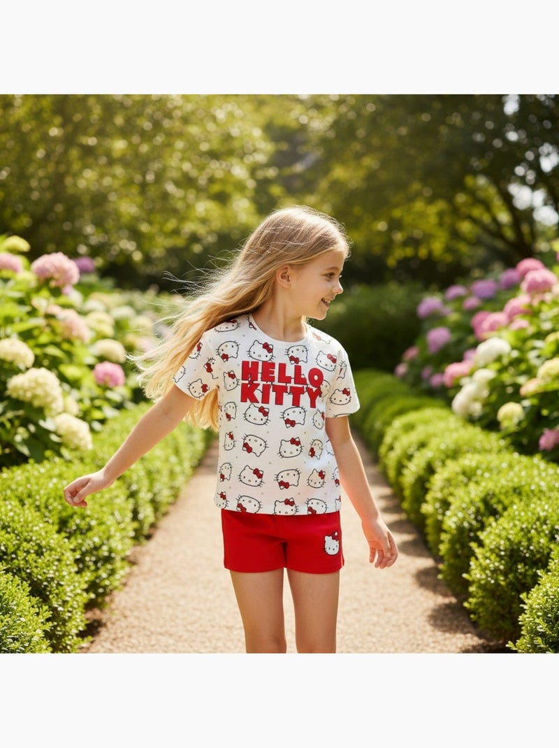 Hello Kitty - Ensemble tee shirt et short enfant fille Rouge - Kiabi