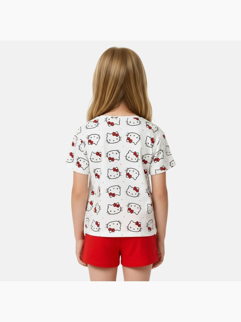 Hello Kitty - Ensemble tee shirt et short enfant fille Rouge - Kiabi