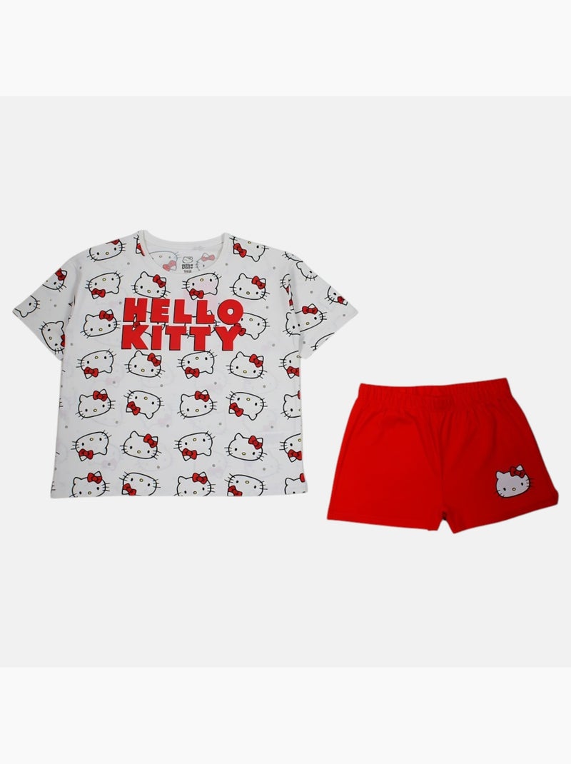 Hello Kitty - Ensemble tee shirt et short enfant fille Rouge - Kiabi
