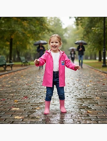 Hello kitty - imperméable à capuche imprimé, boutons pression