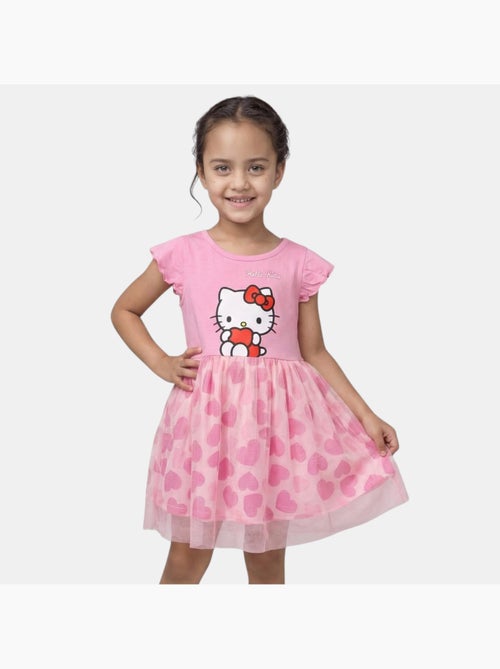 Hello kitty - robe imprimée avec jupe en tulle, coupe décontractée, col rond et manches courtes - Kiabi Hello kitty - robe imprimée avec jupe en tulle, coupe décontractée, col rond et manches courtes - Kiabi